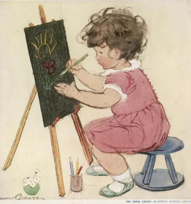 Framed Print : The Young Artist by Muriel Dawson Framed Print : The Young Artist by Muriel Dawson