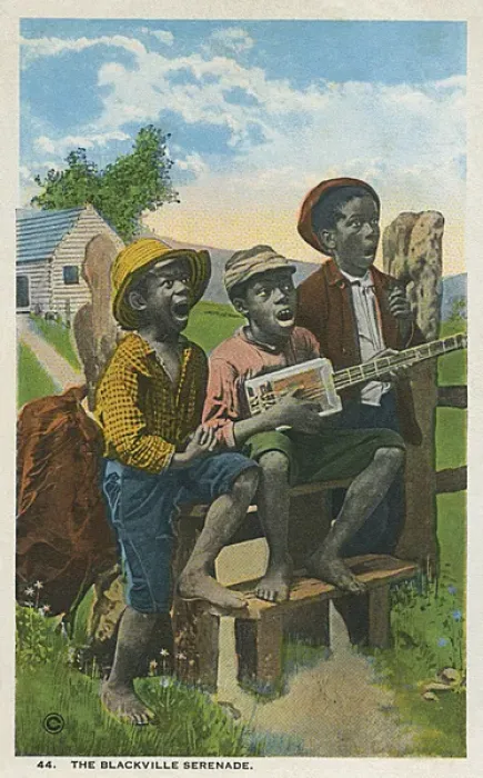Framed Print : Three young black boys singing Framed Print : Three young black boys singing