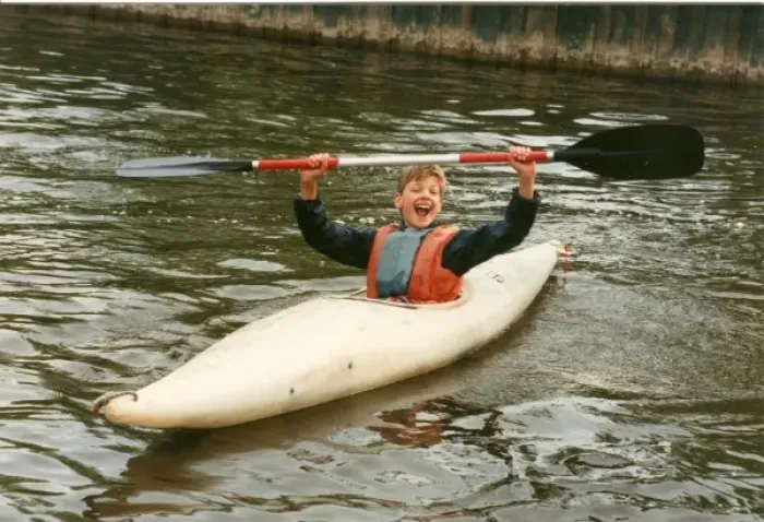 Framed Print : Young boy in kayak, Longridge Centre Framed Print : Young boy in kayak, Longridge Centre