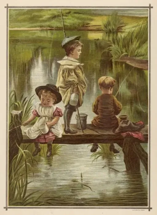Framed Print : Young Boys out Fishing Framed Print : Young Boys out Fishing
