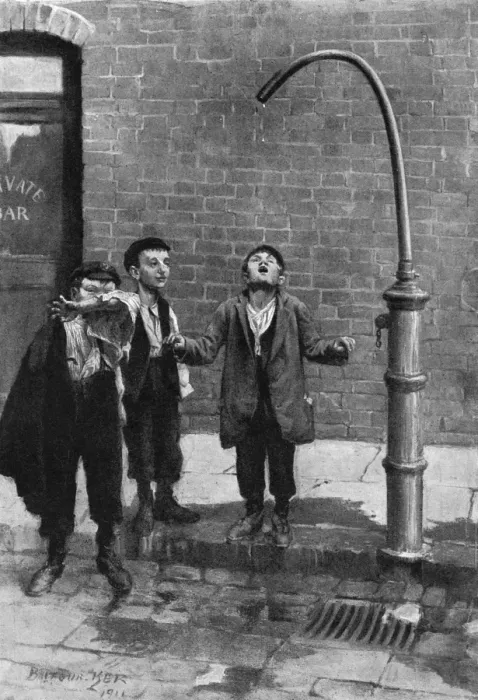 Framed Print : Young boys quench their thirst at a water tap Framed Print : Young boys quench their thirst at a water tap