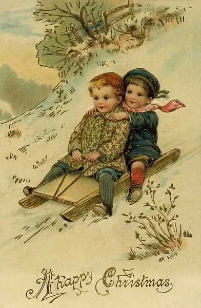 Young boys on sled