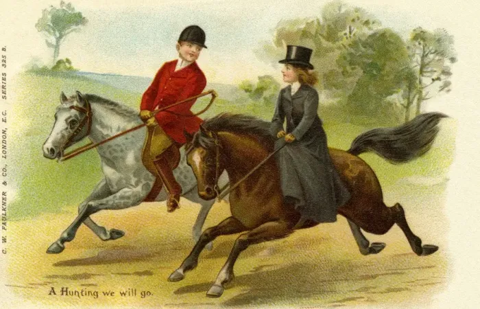 Framed Print : Young couple on horseback Framed Print : Young couple on horseback