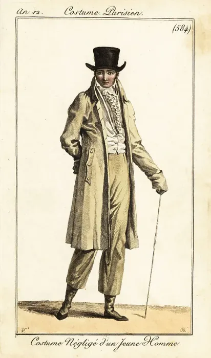 Framed Print : Young dandy in casual outfit, Paris, 1804 Framed Print : Young dandy in casual outfit, Paris, 1804