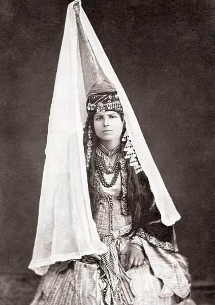 Young Druze woman, bride, Holy Land, Lebanon, c. 1880 s
