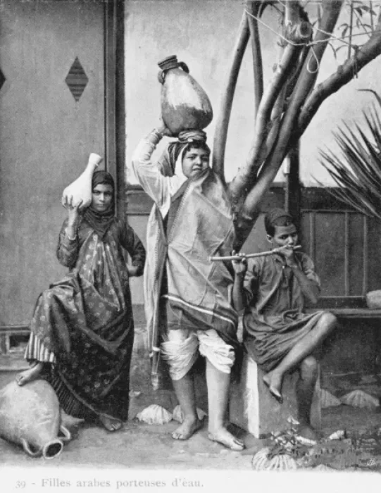 Framed Print : Young Egyptian Arab girl water carriers Framed Print : Young Egyptian Arab girl water carriers