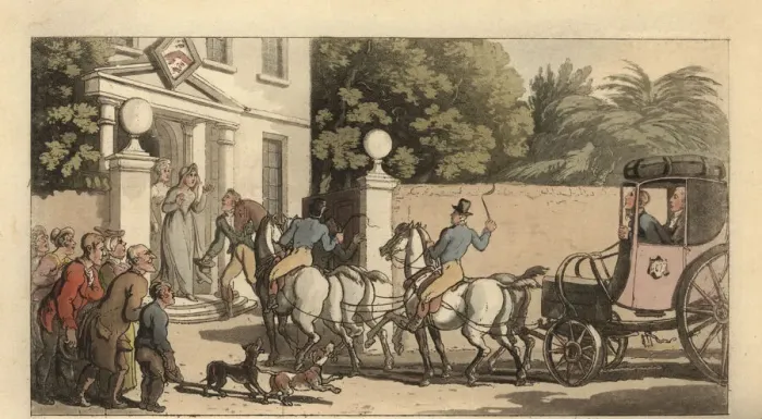 Framed Print : Young English gentleman arriving back home after Framed Print : Young English gentleman arriving back home after