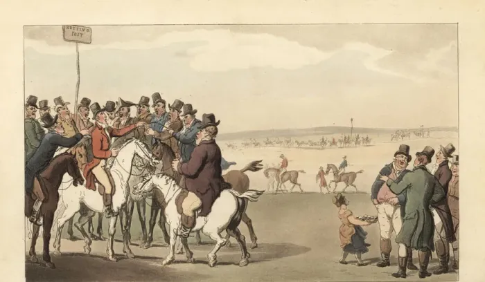 Framed Print : Young English gentleman gambling at Newmarket racetrack Framed Print : Young English gentleman gambling at Newmarket racetrack