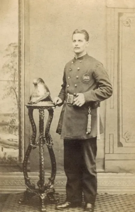 Framed Print : Young fireman in studio photograph Framed Print : Young fireman in studio photograph