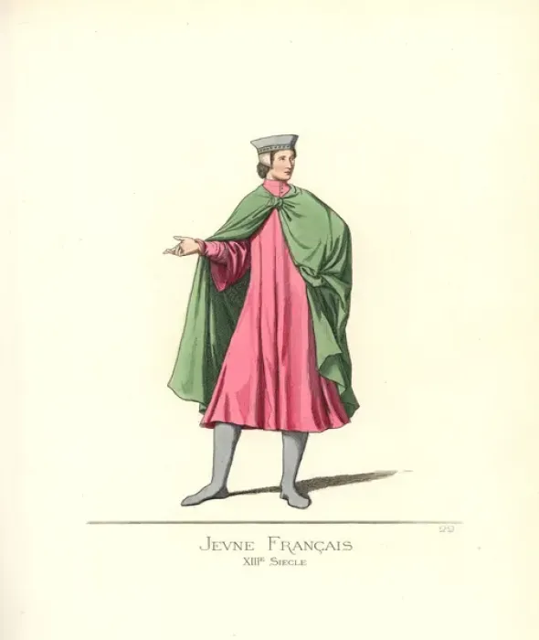 Framed Print : Young French man, 13th century Framed Print : Young French man, 13th century