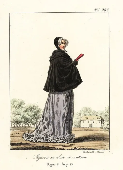 Framed Print : Young French woman in morning dress, mid-18th century Framed Print : Young French woman in morning dress, mid-18th century