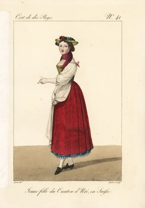 Framed Print : Young girl of the Canton of Uri, Switzerland, 19th century Framed Print : Young girl of the Canton of Uri, Switzerland, 19th century