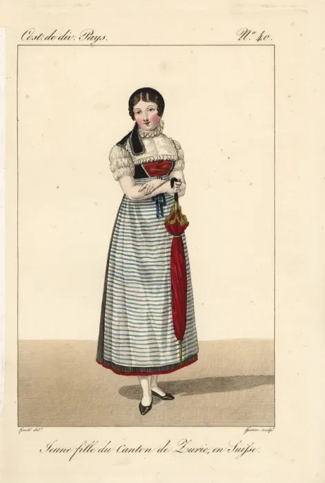 Framed Print : Young girl of the Canton of Zurich, Switzerland Framed Print : Young girl of the Canton of Zurich, Switzerland