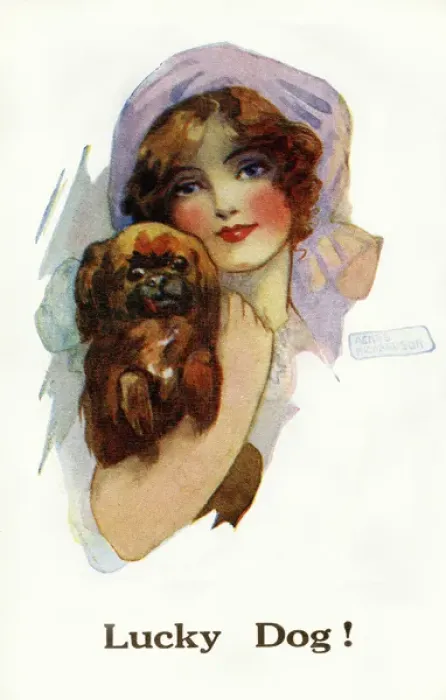 Framed Print : Young girl and her dog Framed Print : Young girl and her dog
