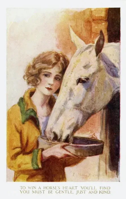 Framed Print : Young girl feeding horse Framed Print : Young girl feeding horse