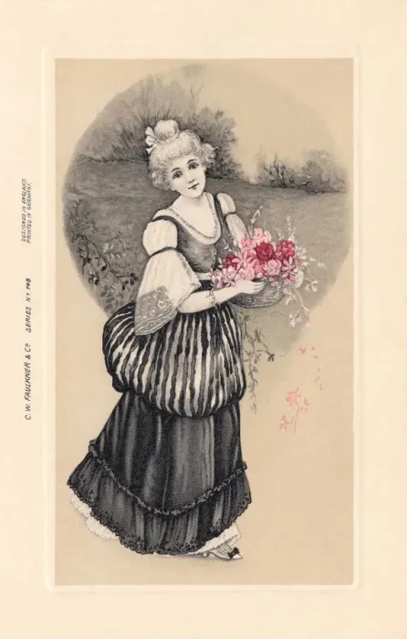 Framed Print : Young Girl with Flowers Framed Print : Young Girl with Flowers