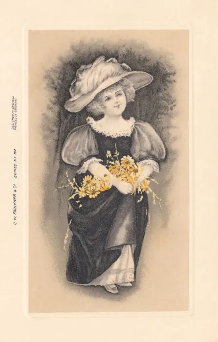 Framed Print : Young Girl with Flowers Framed Print : Young Girl with Flowers