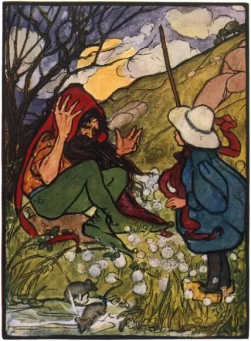 Framed Print : A young girl meets a troll Framed Print : A young girl meets a troll