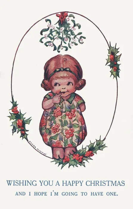 Framed Print : Young Girl and Mistletoe Framed Print : Young Girl and Mistletoe