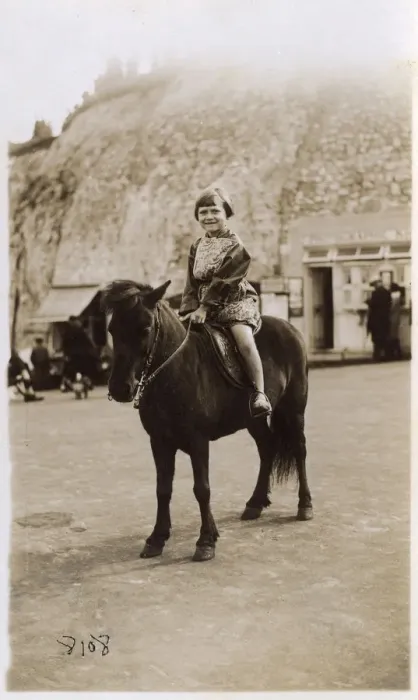 Framed Print : Young Girl on a pony - Margate, Kent Framed Print : Young Girl on a pony - Margate, Kent