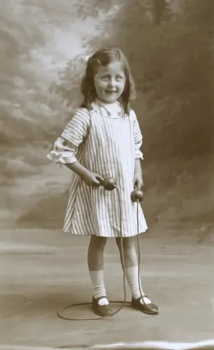 Framed Print : Young girl with a skipping rope Framed Print : Young girl with a skipping rope