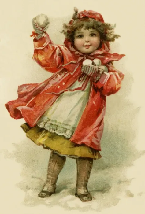 Framed Print : Young girl with snowballs Framed Print : Young girl with snowballs