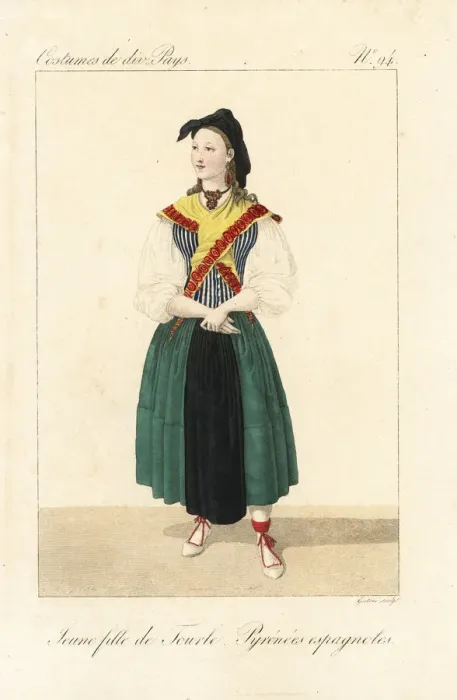 Framed Print : Young girl of Torla, Spanish Pyrenees, 19th century Framed Print : Young girl of Torla, Spanish Pyrenees, 19th century