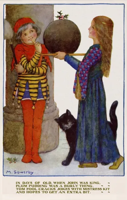 Framed Print : Young girl with Xmas pudding Framed Print : Young girl with Xmas pudding