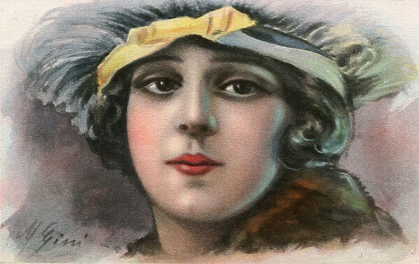 Young Italian girl with an elaborate hat