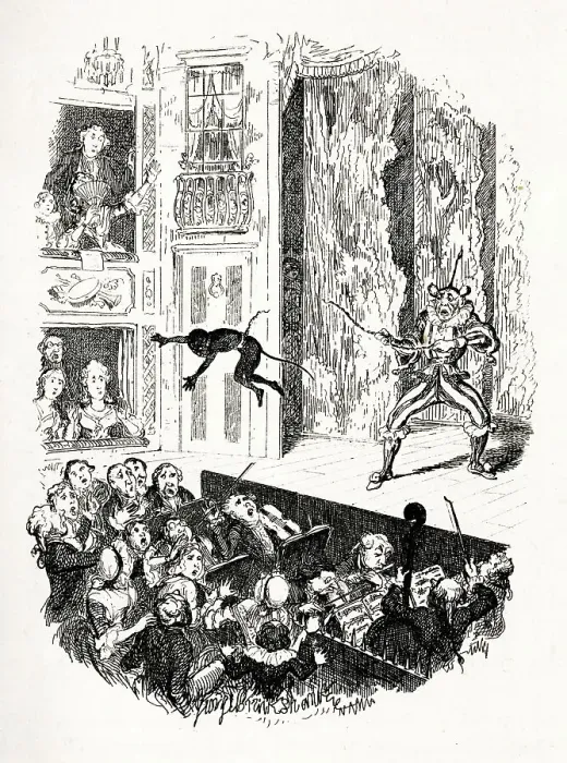 Framed Print : Young Joseph Grimaldi falling into orchestra pit Framed Print : Young Joseph Grimaldi falling into orchestra pit