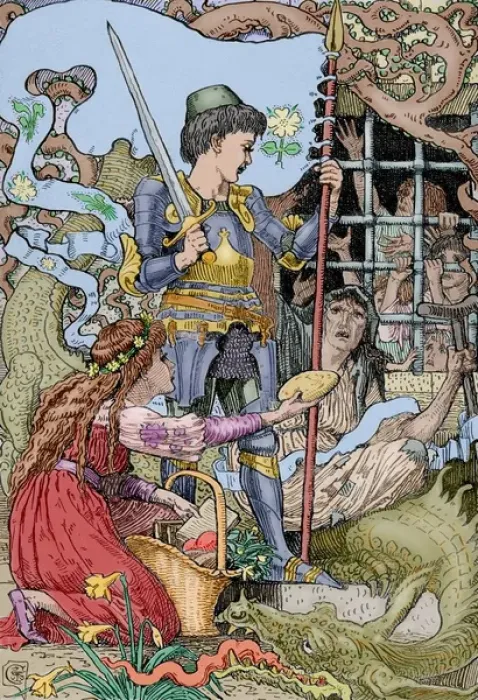 Framed Print : The Young King. Illustration by Walter Crane (1845-1915). Co Framed Print : The Young King. Illustration by Walter Crane (1845-1915). Co