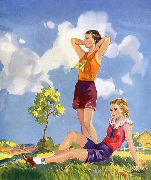 Two young ladies out for a countryside walk