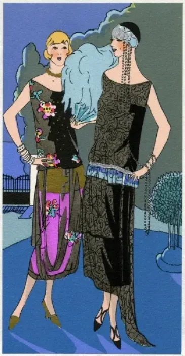 Framed Print : Two young ladies in evening dresses by Redfern Framed Print : Two young ladies in evening dresses by Redfern
