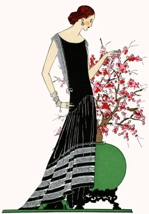 Framed Print : Young lady in black evening dress by Jeanne Lanvin Framed Print : Young lady in black evening dress by Jeanne Lanvin