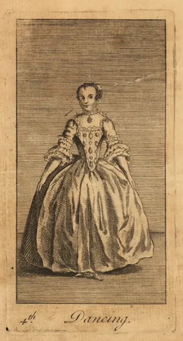 Framed Print : Young lady dancing in a room, 18th century Framed Print : Young lady dancing in a room, 18th century