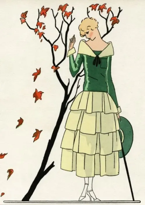 Framed Print : Young lady in dress by Paul Poiret Framed Print : Young lady in dress by Paul Poiret
