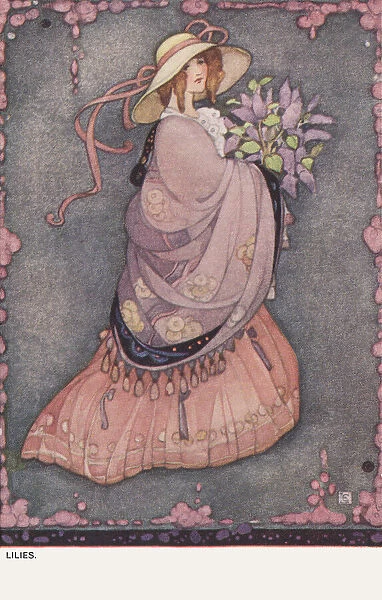 Young lady with lilies
