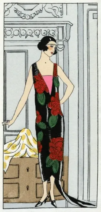 Framed Print : Young lady in long evening dress by Molyneux Framed Print : Young lady in long evening dress by Molyneux
