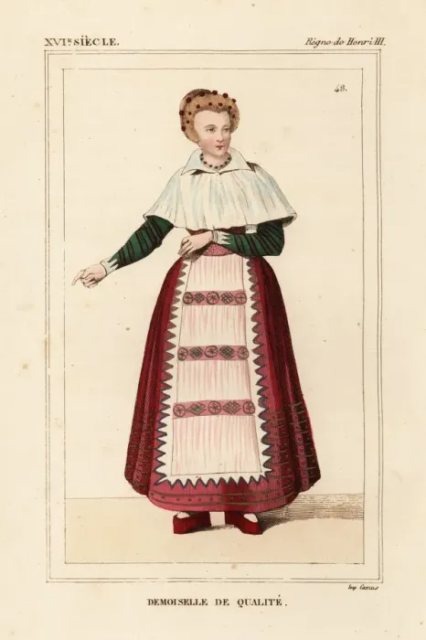 Framed Print : Young lady of quality, demoiselle de qualite, 1586 Framed Print : Young lady of quality, demoiselle de qualite, 1586