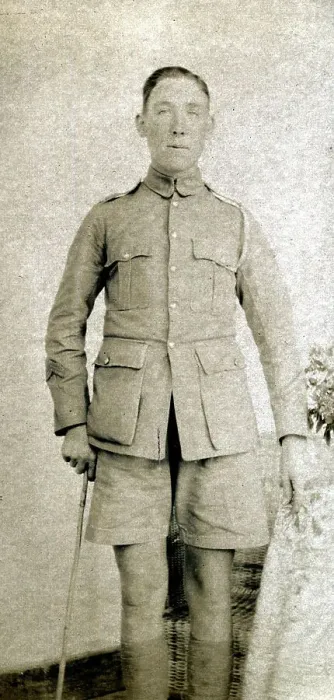 Framed Print : Young man in army uniform - possibly in North Africa Framed Print : Young man in army uniform - possibly in North Africa