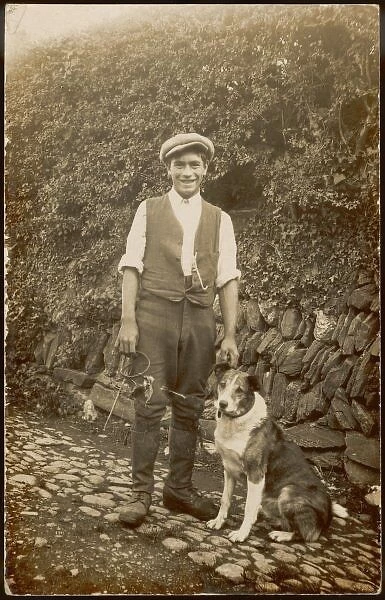Young Man and Dog