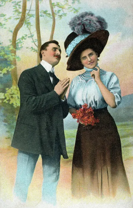 Framed Print : A Young man signals his amorous intentions to his beloved Framed Print : A Young man signals his amorous intentions to his beloved