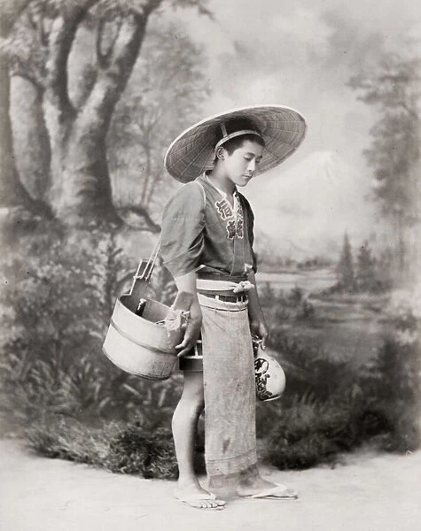 Young man with wine flask, Japan