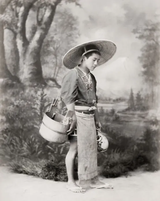 Framed Print : Young man with wine flask, Japan Framed Print : Young man with wine flask, Japan