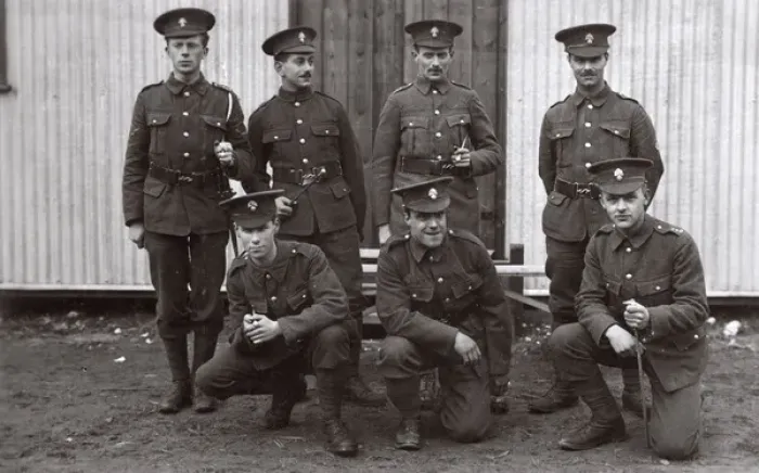Framed Print : Young men in UOTC Royal Fusiliers, Epsom, Surrey, WW1 Framed Print : Young men in UOTC Royal Fusiliers, Epsom, Surrey, WW1