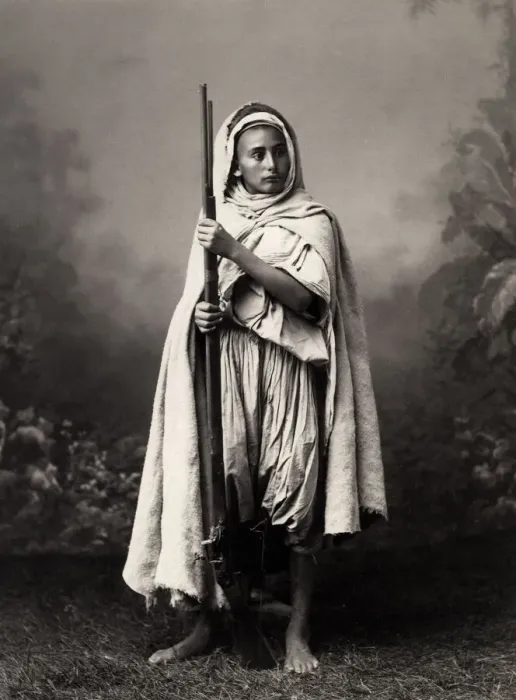 Framed Print : Young North African soldier with his gun Framed Print : Young North African soldier with his gun