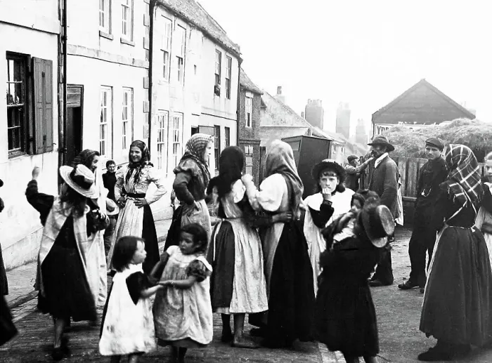 Framed Print : A young people's meeting in Whitby, Victorian period Framed Print : A young people's meeting in Whitby, Victorian period