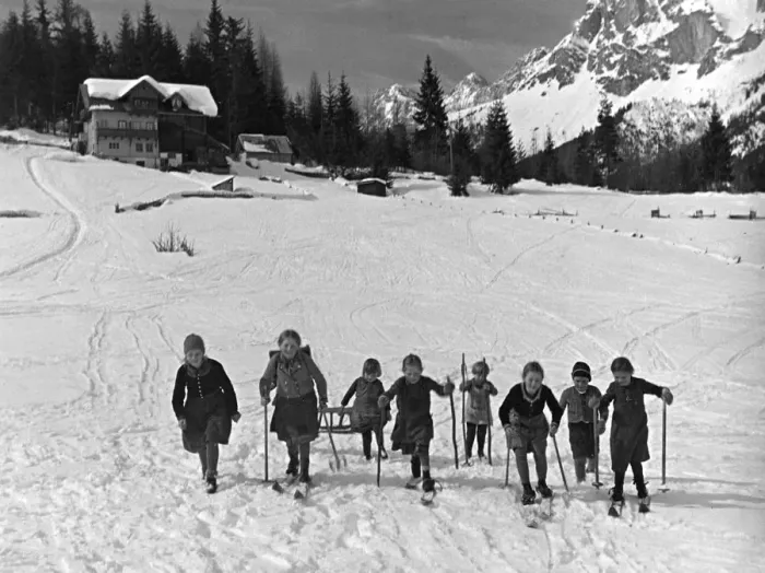 Framed Print : Young Skiers Framed Print : Young Skiers