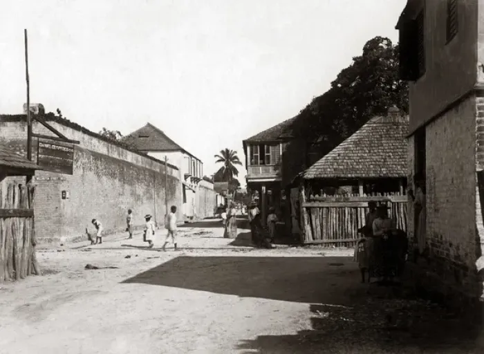 Framed Print : Young St, Spanish Town, Jamaica, West Indies, circa 1900 Framed Print : Young St, Spanish Town, Jamaica, West Indies, circa 1900