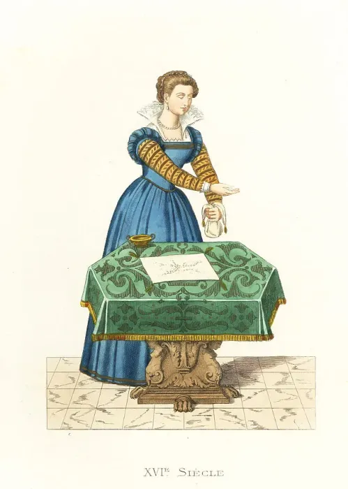 Framed Print : Young Venetian woman separating silk eggs, 16th century Framed Print : Young Venetian woman separating silk eggs, 16th century